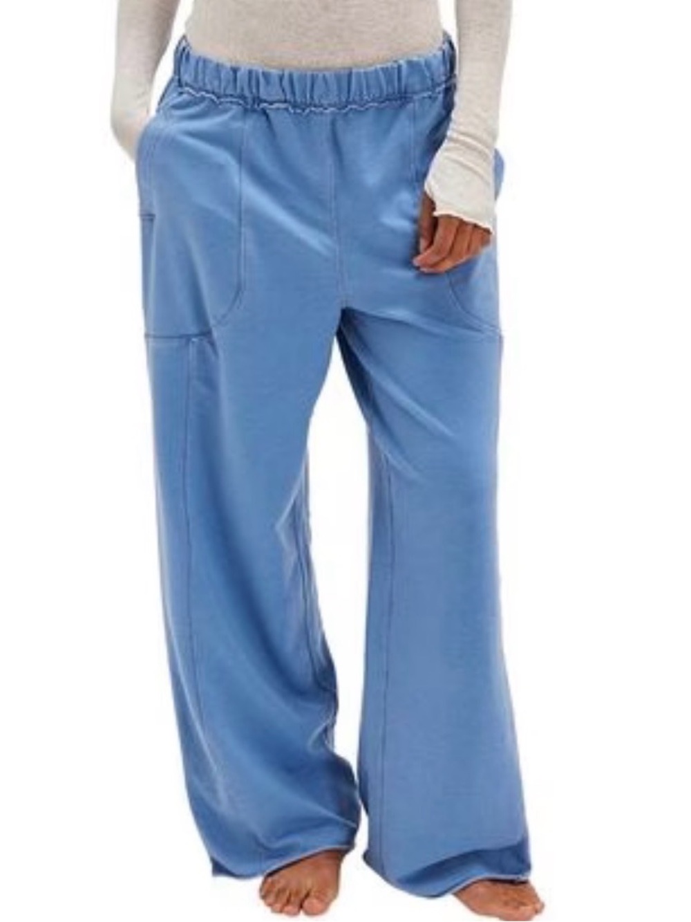 Free People Sky Blue Wide-Leg Lounge Pants